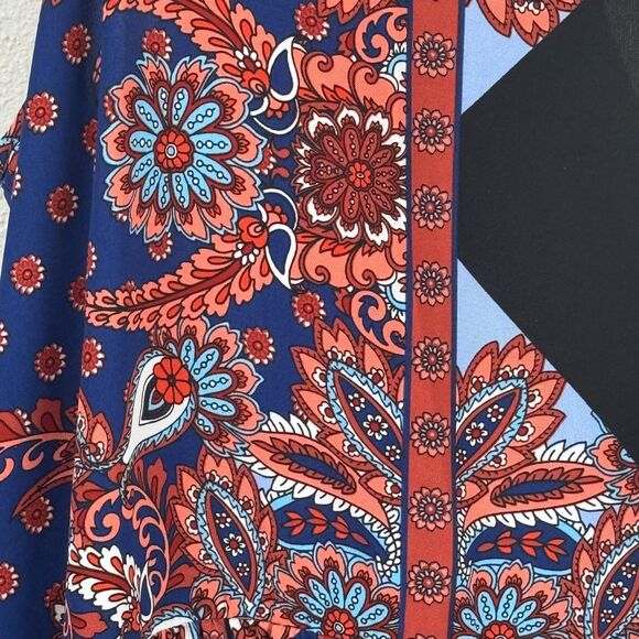 The Impeccable‎ Pig Paisley Floral Boho Tank Top T-Back Ruffle Medium USA Made - Picture 3 of 6